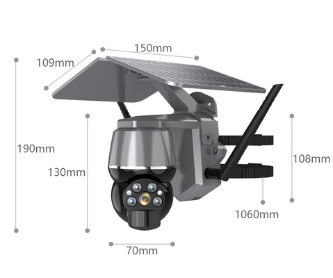 ABS 4g Wifi van 5V 2A Veiligheidscamera, de Camera Zonne Vuurvast van 4g Ptz