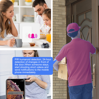 PIR Detection Smart Home Doorbell met 3mm Brandpuntsafstandf2.0 Lens en Stemcontrole