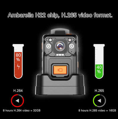 Ondersteunt een zeer IP67 waterdicht H22 en EIS Anti Shake MINI Body Video Recorder