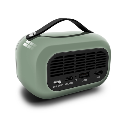 Groene DLP Smart Projector 65 Lumens Android 9.0 4K Ingebouwde 5000MA batterij