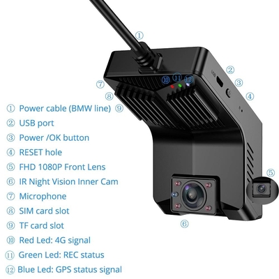 Sos App Control 4G Dashcam en GPS ADAS/DSM/BSD/PCW 4G mobiele DVR