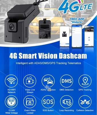 Sos App Control 4G Dashcam en GPS ADAS/DSM/BSD/PCW 4G mobiele DVR