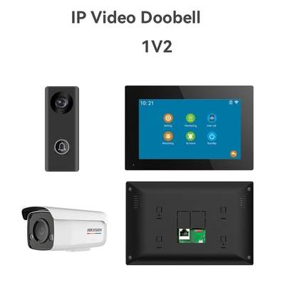 Zwarte WIFI video deurbel met 166° Wide Visual Angle SD kaart opname en bewegingsdetectie