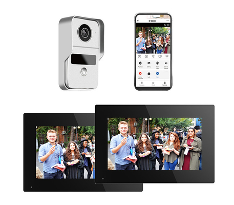 Zwarte WIFI video deurbel met 166° Wide Visual Angle SD kaart opname en bewegingsdetectie