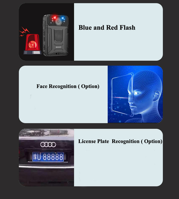 AI gezichtsherkenning kentekenplaat bodycam beveiligingsbewakers gps live video opslag 32 gb 128 gb 256 gb h.264/h265