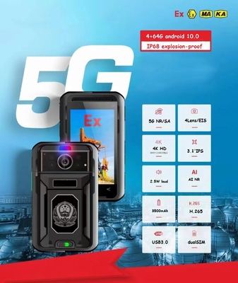 Hoge bitrate 256kbps-8Mbps 5G body camera met 13 miljoen pixels achtercamera