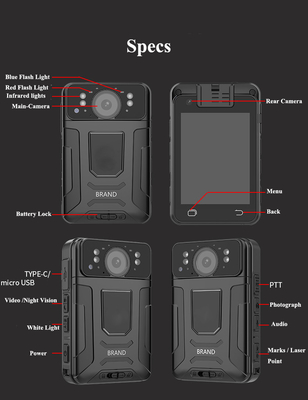 4G waterdichte IP67-camera's voor politie met GPS-tracking 1080p minicamera
