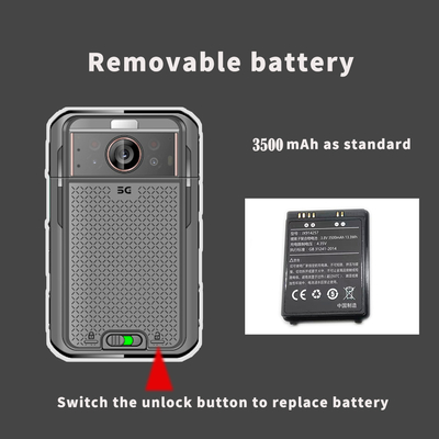 3.1 inch LCD 5G Body Worn Camera met 3500mAh Dual Battery EIS 4G 64GB RAM ROM