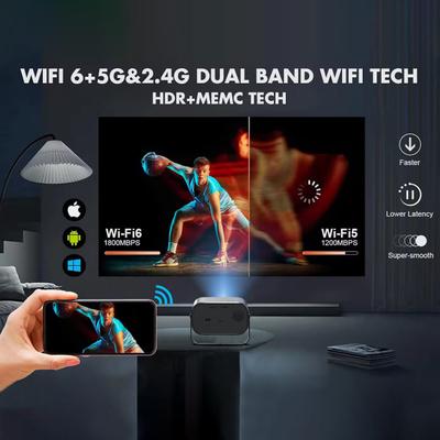 BT 5.0 Bluetooth Mini Draagbare Projector Met Meerdere Hoeken Aanpassing Keystone Correctie En LED Lichtbron Display Chip