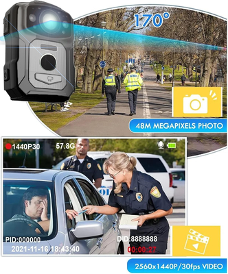 4K-resolutie IP68 Wifi Body-Worn Camera's H.264/H.265 Video Encoding met NFC en Android 10 System