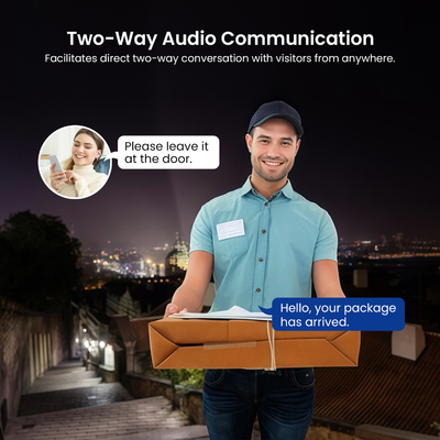Ondersteun IR-nachtzicht Dual Camera Doorbell met tweerichtings audiocommunicatie en AI Human Recognition Photosensitive