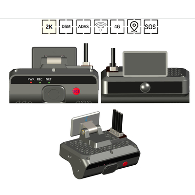 4G Dashboard Dual Camera AI ADAS DMS Driver Face Recognition met H.264/H.265 videocompressie