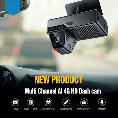 4G gezichtsherkenning AI Dashcam ADAS DSM SOS GPS Advanced Driving Assistance System met H.264/H.265 videocompressie