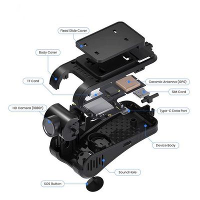 Voertuig Black Box 4G Dashcam GPS-tracker met tweerichtingsverkeer en geavanceerd rijhulpsysteem 4 GB DDR 512 GB geheugen