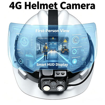 4G WiFi Onvif Rtsp Live Video Helmet Camera LED Lamp met Vms