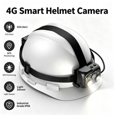 Veiligheidshelmcamera met 2 inch IPS-aanraakscherm en Starlight Nachtzicht Hoofdcamera voor Superieure Video