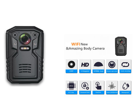 Infrarode de Nachtvisie Draagbare Bodycam van 32GB Ambarella A12 Chip Body Worn Camera GPS