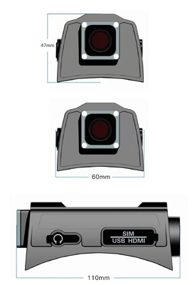 Gemorste militaire Tactische Waterdichte de Camera dubbel-Lens H.265 HDMI van de Veiligheidshelm