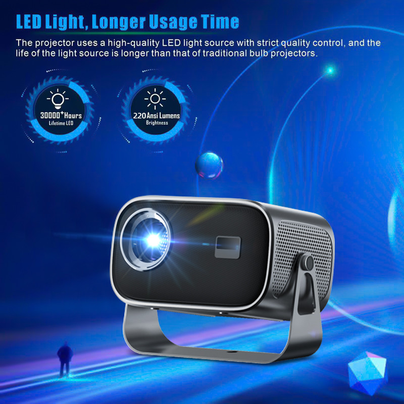 BT 5.0 Bluetooth Mini Draagbare Projector Met Meerdere Hoeken Aanpassing Keystone Correctie En LED Lichtbron Display Chip
