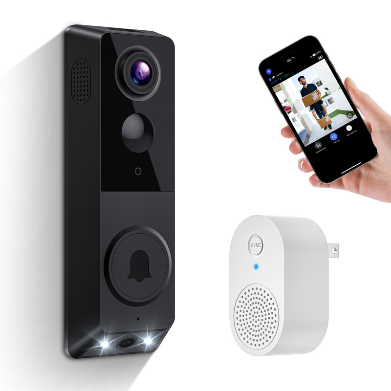 Ondersteun IR-nachtzicht Dual Camera Doorbell met tweerichtings audiocommunicatie en AI Human Recognition Photosensitive