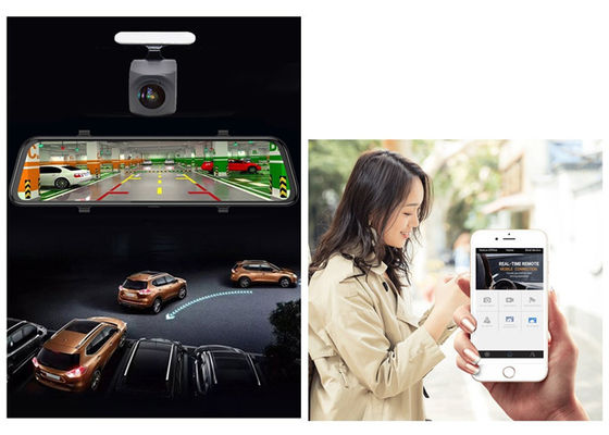 Dubbele Streepje Touche screen van 4G Camera ADAS 12,0 het“ met Omgekeerde de Autocamera van het Parkerenweergeven DVR